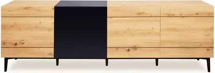 Vurna Jago dressoir MDF naturel zwart 200 cm - Foto 2