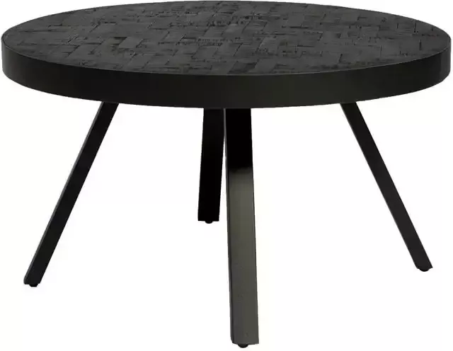 Vurna Reinier zwart teak visgraat salontafel rond 74 cm - Foto 2