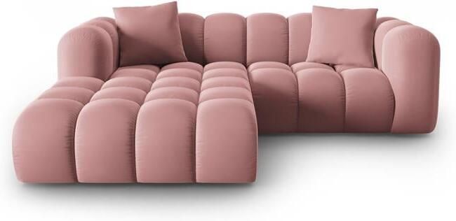 Windsor & Co Halley Hoekbank met Chaise Longue 3-zits Links Roze