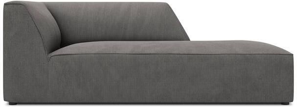 Windsor & Co Sao Chaise Longue Rechts Ribstof Donkergrijs