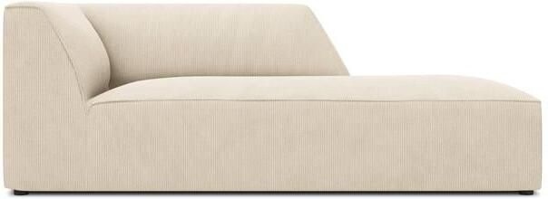 Windsor & Co Sao Chaise Longue Rechts Ribstof Lichtbeige