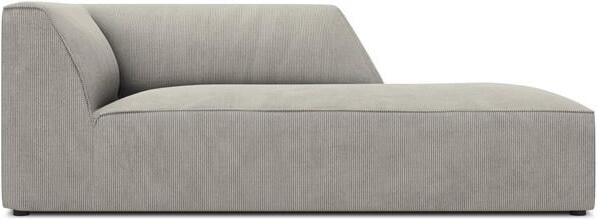 Windsor & Co Sao Chaise Longue Rechts Ribstof Lichtgrijs