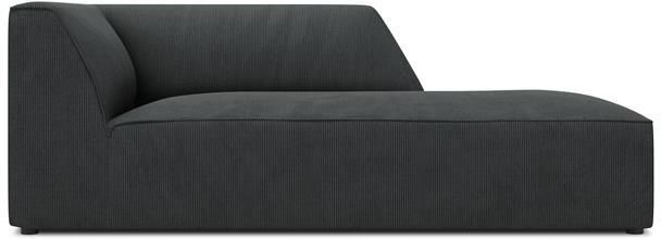 Windsor & Co Sao Chaise Longue Rechts Ribstof Zwart