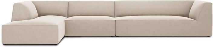 Windsor & Co Sao Hoekbank met Chaise Longue Links 5-zits Velvet Beige