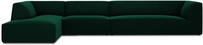 Windsor & Co Sao Hoekbank met Chaise Longue Links 5-zits Velvet Flessengroen