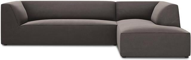 Windsor & Co Sao Hoekbank met Chaise Longue Rechts 4-zits Velvet Donkergrijs