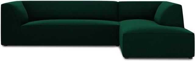 Windsor & Co Sao Hoekbank met Chaise Longue Rechts 4-zits Velvet Flessengroen