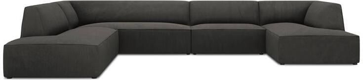 Windsor & Co Sao U-bank Hoek Links Ribstof Donkergrijs