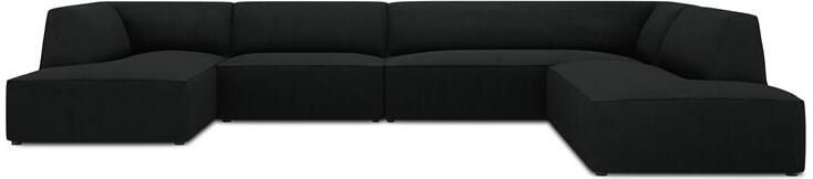 Windsor & Co Sao U-bank Hoek Rechts Ribstof Zwart