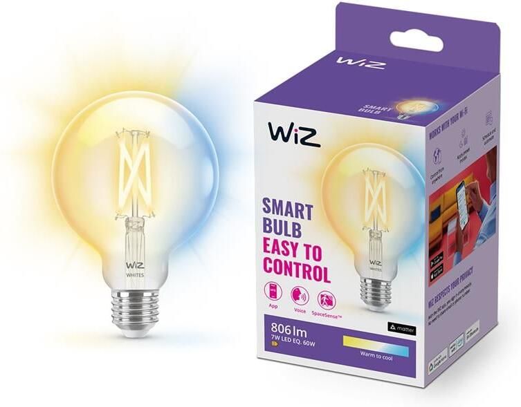 WiZ Globe Filament Slimme LED-Verlichting Warm- tot Koelwit Licht…