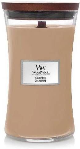 WoodWick Geurkaars Large Cashmere 18 cm | ø 10 cm - Foto 1