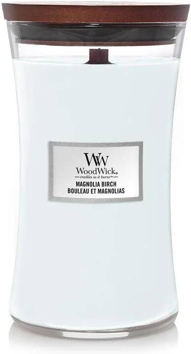 WoodWick Geurkaars Large Magnolia Birch 18 cm | ø 10 cm - Foto 1