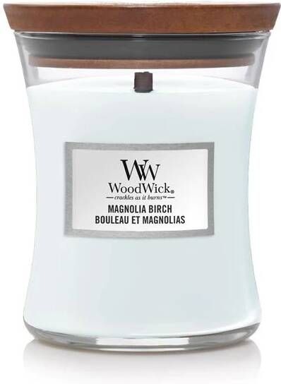 WoodWick Geurkaars Medium Magnolia Birch 11 cm | ø 10 cm - Foto 1