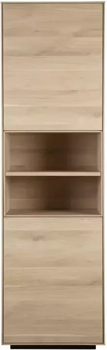 Woonexpress Wandkast Haarlem Naturel MDF Fresh Oak Met Zwarte Onderplint 200x60x45cm (hxbxd)