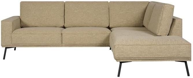 Woonexpress Hoekbank Alford Textiel Zand 260x85x208 cm Divan Rechts Zwarte Poten - Foto 3