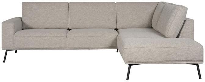 Woonexpress Hoekbank Alford Textiel Naturel 260x85x208 cm Divan Rechts Zwarte Poten - Foto 2