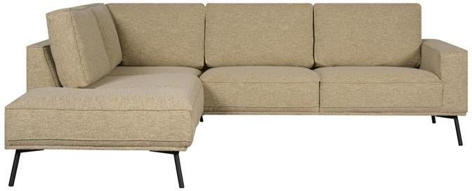 Woonexpress Hoekbank Alford Textiel Zand 260x85x208 cm Divan Links Zwarte Poten - Foto 3