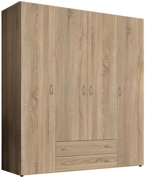 Woonexpress Kledingkast Baarlo Kledingkast Slaapkamer Eiken Opbergkast met Deuren 160x176x52 cm (BxHxD) 4 Planken 2 Roedes & 2 Lades - Foto 4