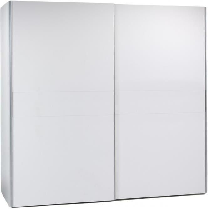 Woonexpress Kledingkast Victor Hout Wit 215 x 210 x 58 cm (BxHxD) Schuifdeurkast Hang-legkast Wit Eiken Houtlook - Foto 6