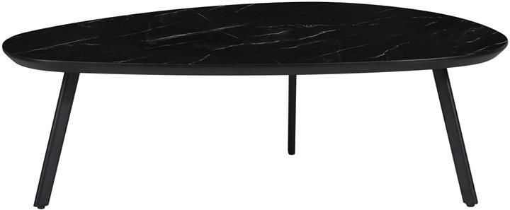 Woonexpress Salontafel Nyborg Lille MDF Decor Zwart 98x32x58 cm (BxHxD) Zwarte Marmer Look Organisch - Foto 2