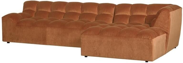Woood Allure Chaise Longue Bank Rechts Fluweel Terra 79x324x165