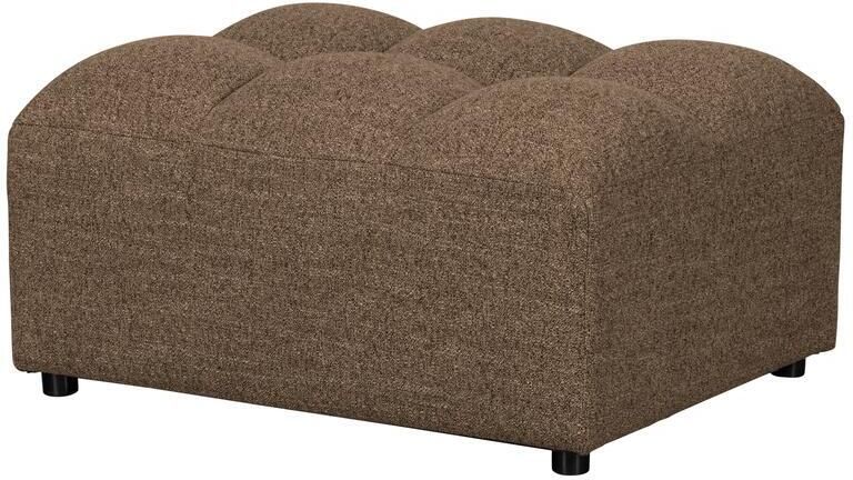 Woood Allure Hocker Geweven Stof Donkerbruin Melange