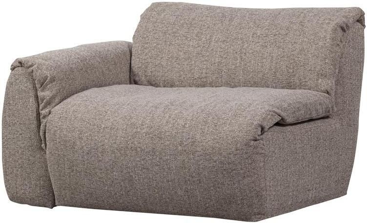 Woood Baggy 1-Zits Met Arm Links Geweven Stof Bruin Melange