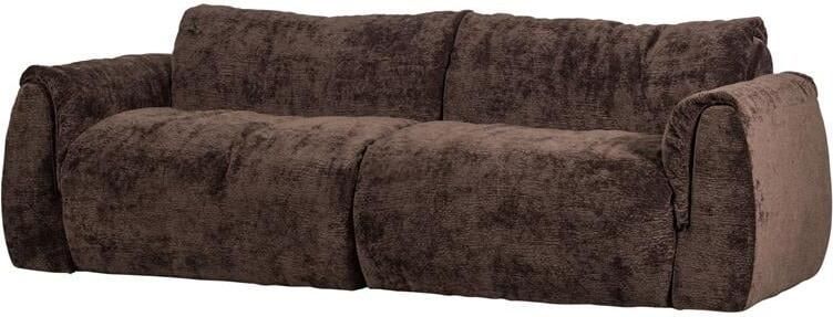 Woood Baggy 2-Zits Bank 3D Chenille Donkerbruin 81x228x101