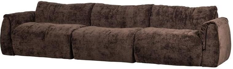 Woood Baggy 3-Zits Bank 3D Chenille Donker Bruin 81x309x101