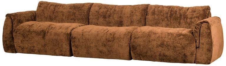 Woood Baggy 3-Zits Bank 3D Chenille Midden Bruin 81x309x101