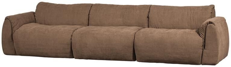 Woood Baggy 3-Zits Bank Geweven Chenille Bruin 81x309x101