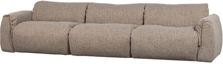 Woood Baggy 3-Zits Bank Geweven Stof Bruin Melange 81x309x101