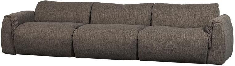 Woood Baggy 3-Zits Bank Geweven Stof Warmgrijs Melange -81x309x101