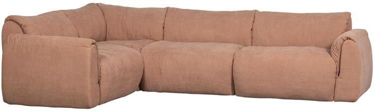 Woood Baggy Hoekbank Links Geweven Chenille Oud Roze 81x301x210