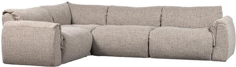 Woood Baggy Hoekbank Links Geweven Stof Naturel Melange