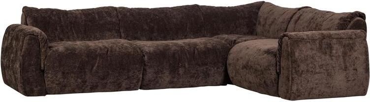 Woood Baggy Hoekbank Rechts 3D Chenille Donker Bruin 81x396x214
