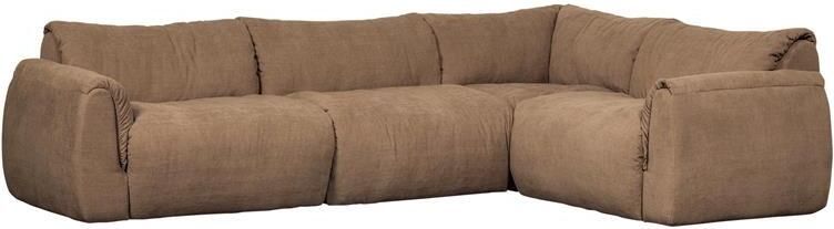 Woood Baggy Hoekbank Rechts Geweven Chenille Bruin 81x396x214