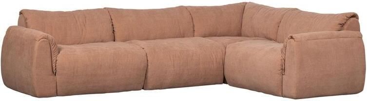 Woood Baggy Hoekbank Rechts Geweven Chenille Oud Roze 81x396x214