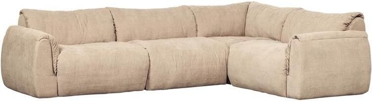 Woood Baggy Hoekbank Rechts Geweven Chenille Zand 81x396x214