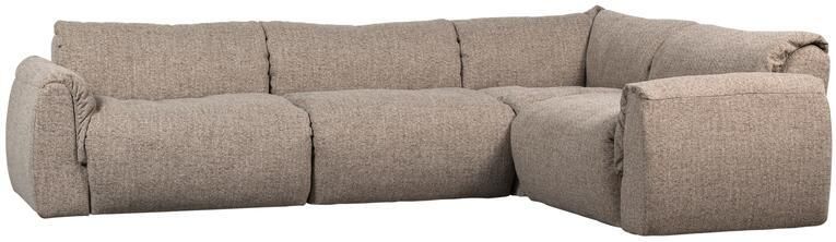 Woood Baggy Hoekbank Rechts Geweven Stof Bruin Melange -81x396x214