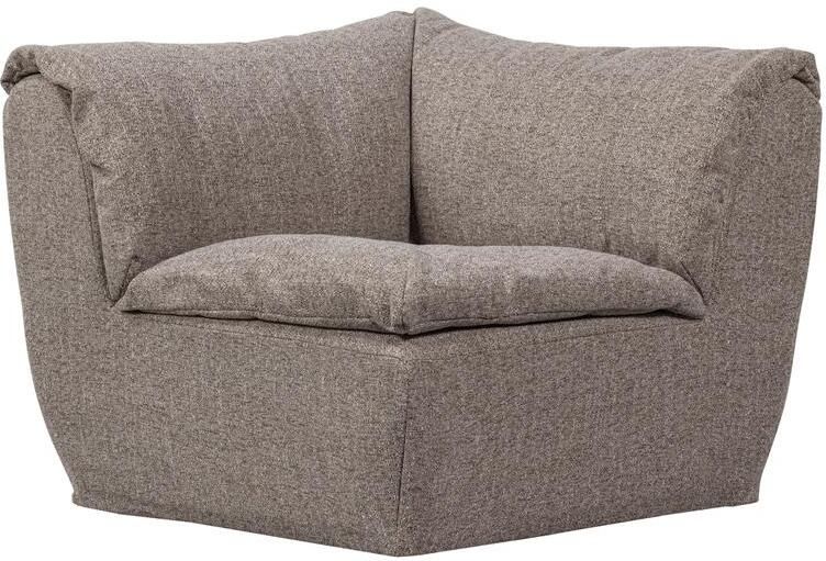 Woood Baggy Hoekelement Geweven Stof Bruin Melange 81x96x96