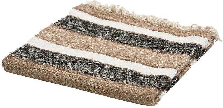 Woood Beek Plaid Katoen Zwart|Naturel 130x170x1