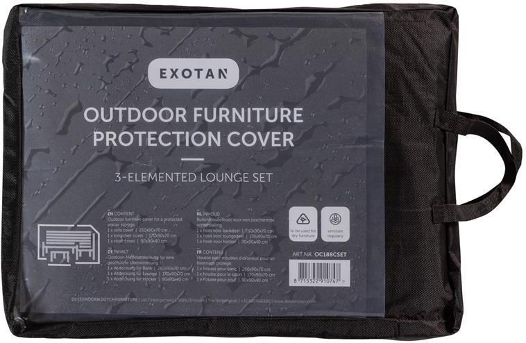 Woood Beschermhoes Loungeset Rhodos PE Zwart 45x30x14 - Foto 2