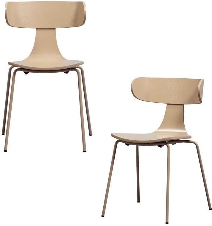 WOOOD Form Stoel Gemakkelijk Te Stapelen- Essenhout Fineer Zand 78x50x52 cm - Foto 2