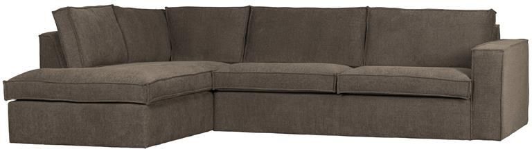 Woood Freddie Hoekbank Links Melange Stof Bruin 90x283x197 - Foto 2