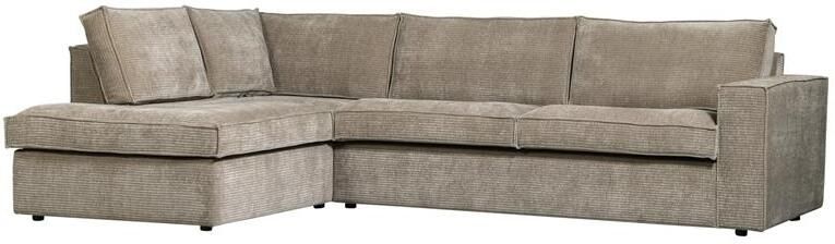 Woood Hajo Hoekbank Links Rib Clay 84x283x197