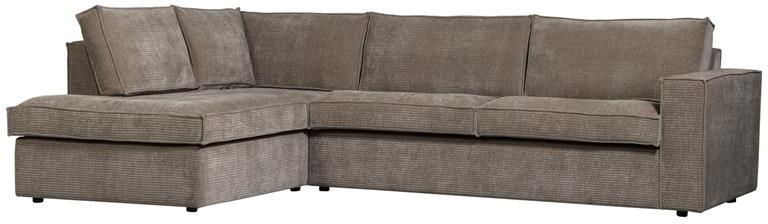 Woood Hajo Hoekbank Links Rib Taupe 84x283x197