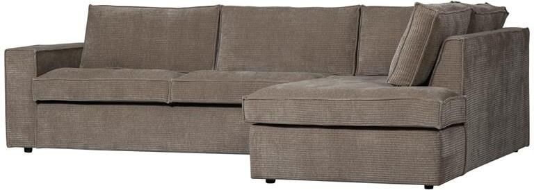 Woood Hajo Hoekbank Rechts Rib Taupe 84x283x197
