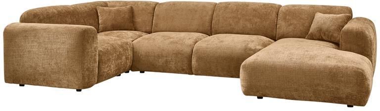 Woood hoekbank links Cloud Chenille Geel 80x345x198 cm