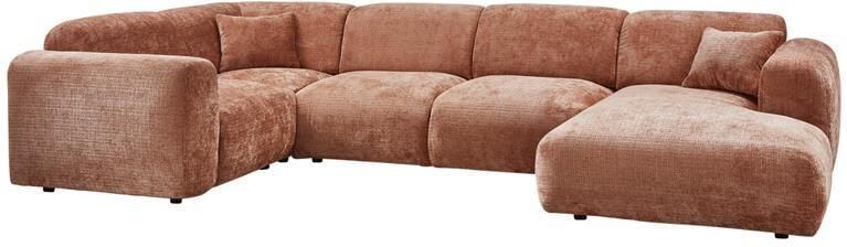 Woood hoekbank links Cloud Chenille Terra 80x345x198 cm